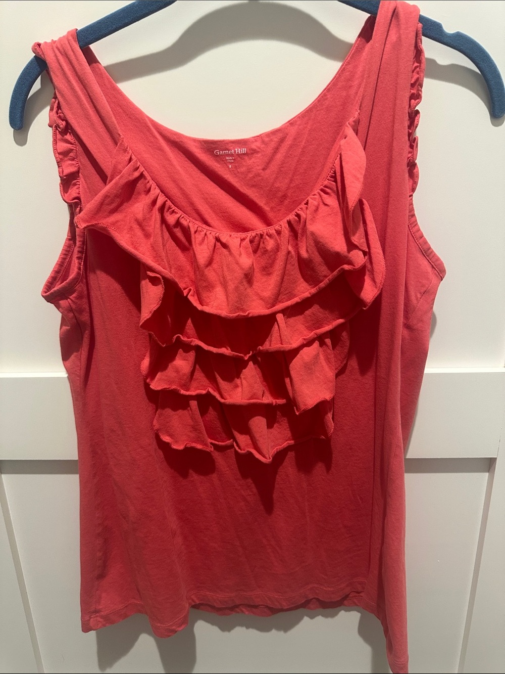 Garnet Hill Camisole Blouse w/ Ruffles; sz Small